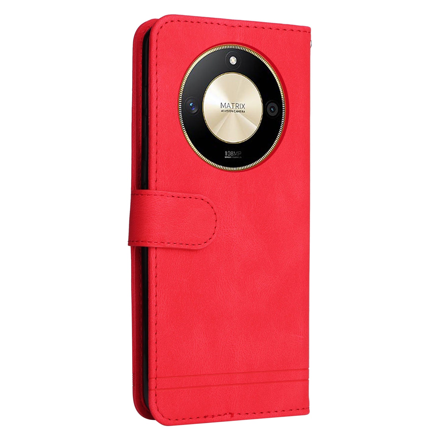 For Honor X50 Imprinted Skin-touch Phone Cover PU Leather Stand Wallet Shockproof Case