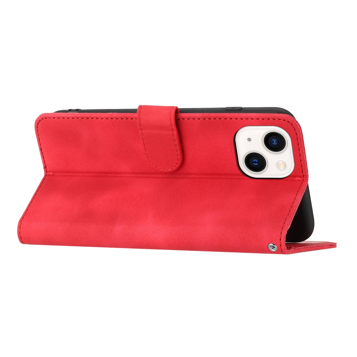 YX003 For iPhone 15 Leather Wallet Stand Shockproof Cover Imprinted Phone Case