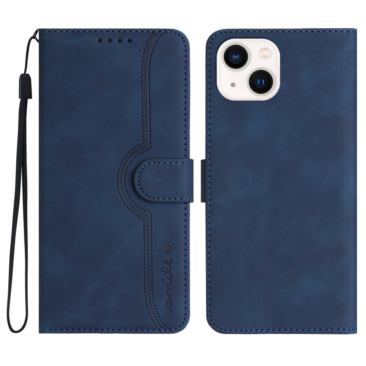 YX003 For iPhone 15 Leather Wallet Stand Shockproof Cover Imprinted Phone Case
