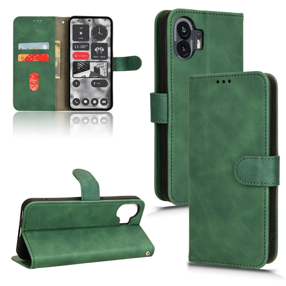 For Nothing Phone (2) Phone Case Stand Skin-touch Wallet PU Leather Full Protection Phone Cover