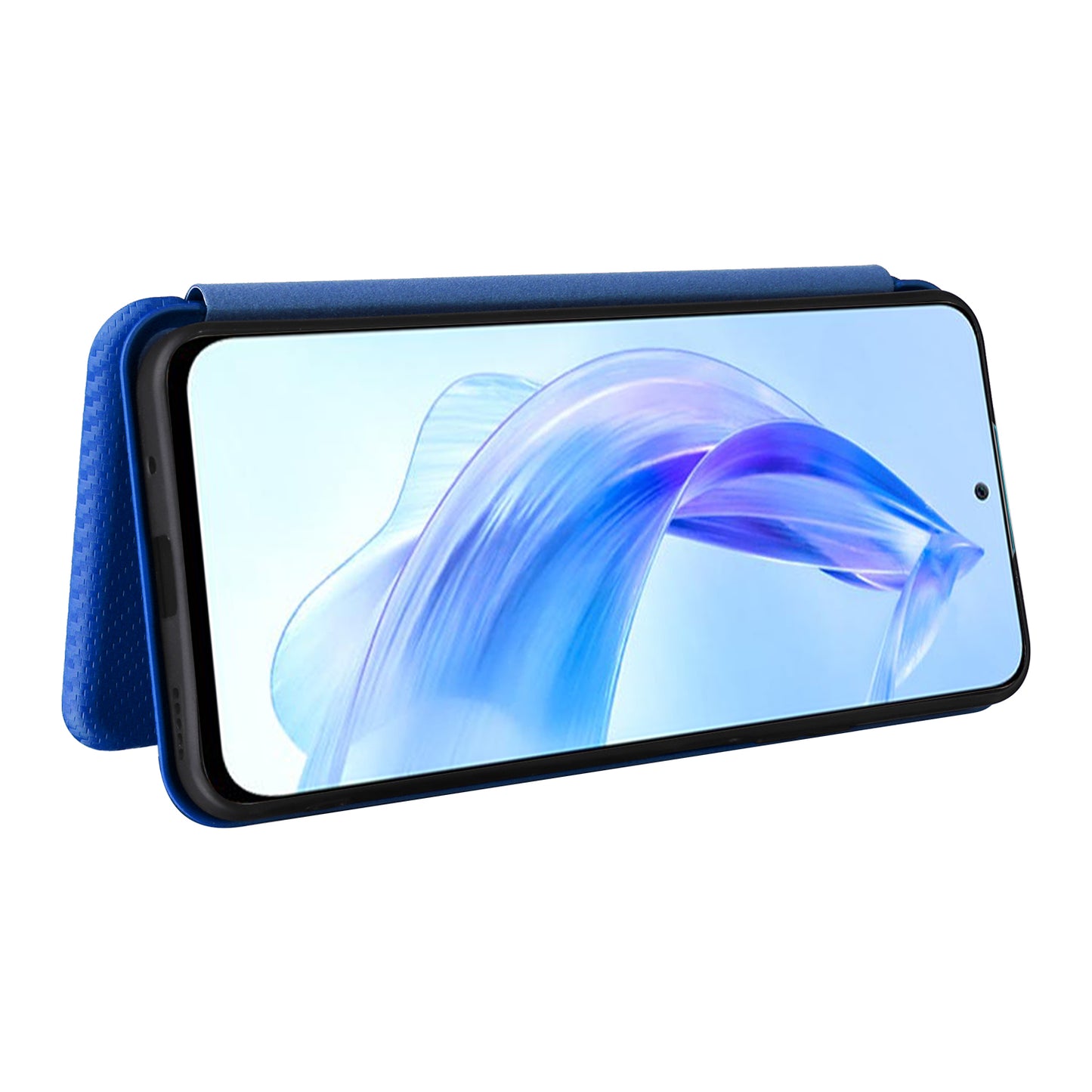 For Honor 90 Lite 5G / X50i 5G Carbon Fiber Texture Card Holder Case Leather Stand Phone Cover