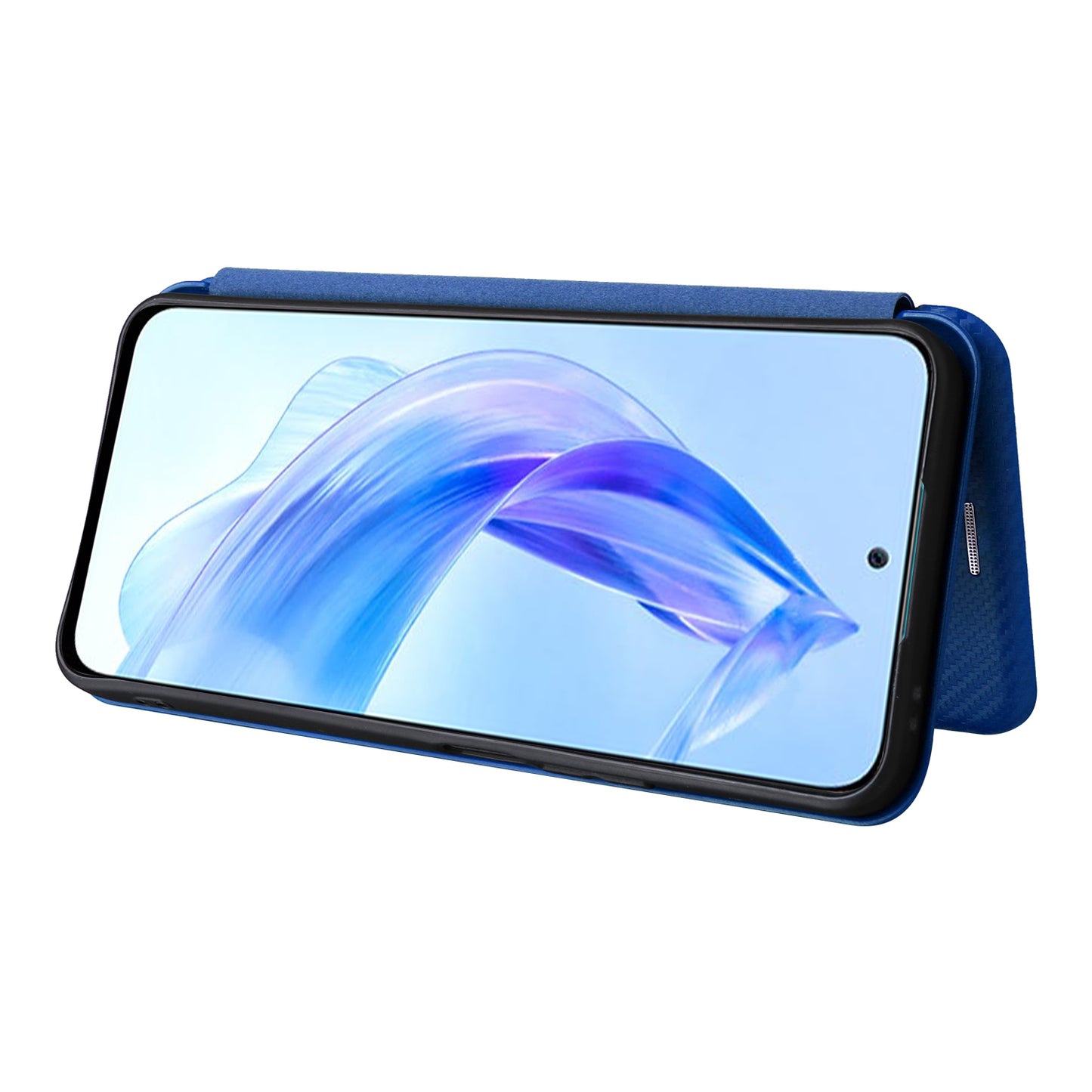 For Honor 90 Lite 5G / X50i 5G Carbon Fiber Texture Card Holder Case Leather Stand Phone Cover