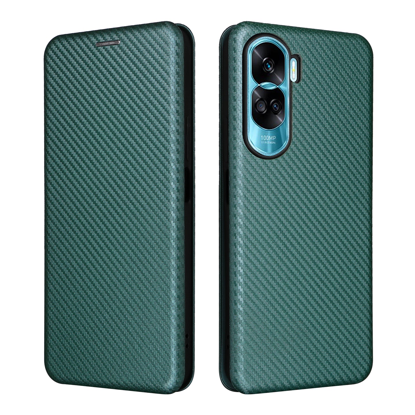 For Honor 90 Lite 5G / X50i 5G Carbon Fiber Texture Card Holder Case Leather Stand Phone Cover