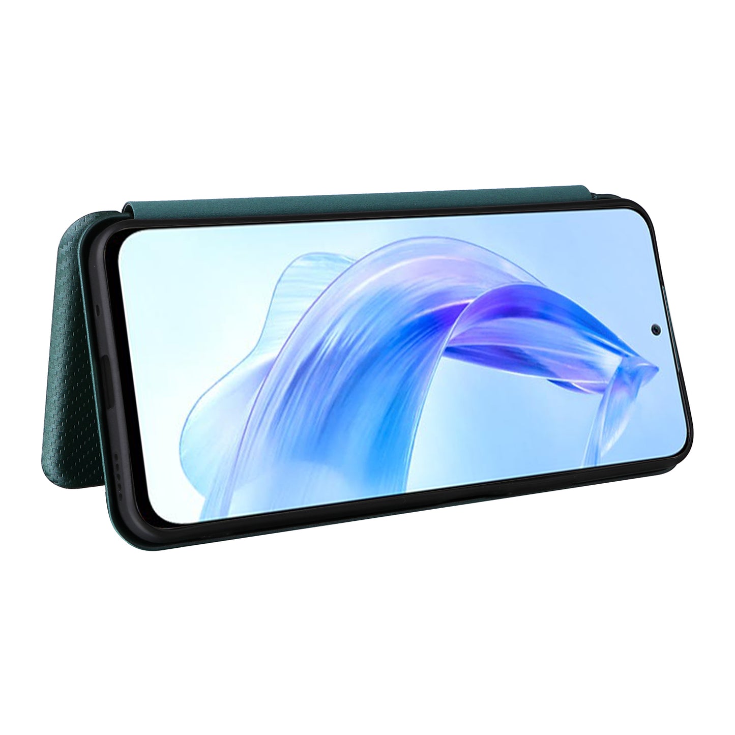 For Honor 90 Lite 5G / X50i 5G Carbon Fiber Texture Card Holder Case Leather Stand Phone Cover
