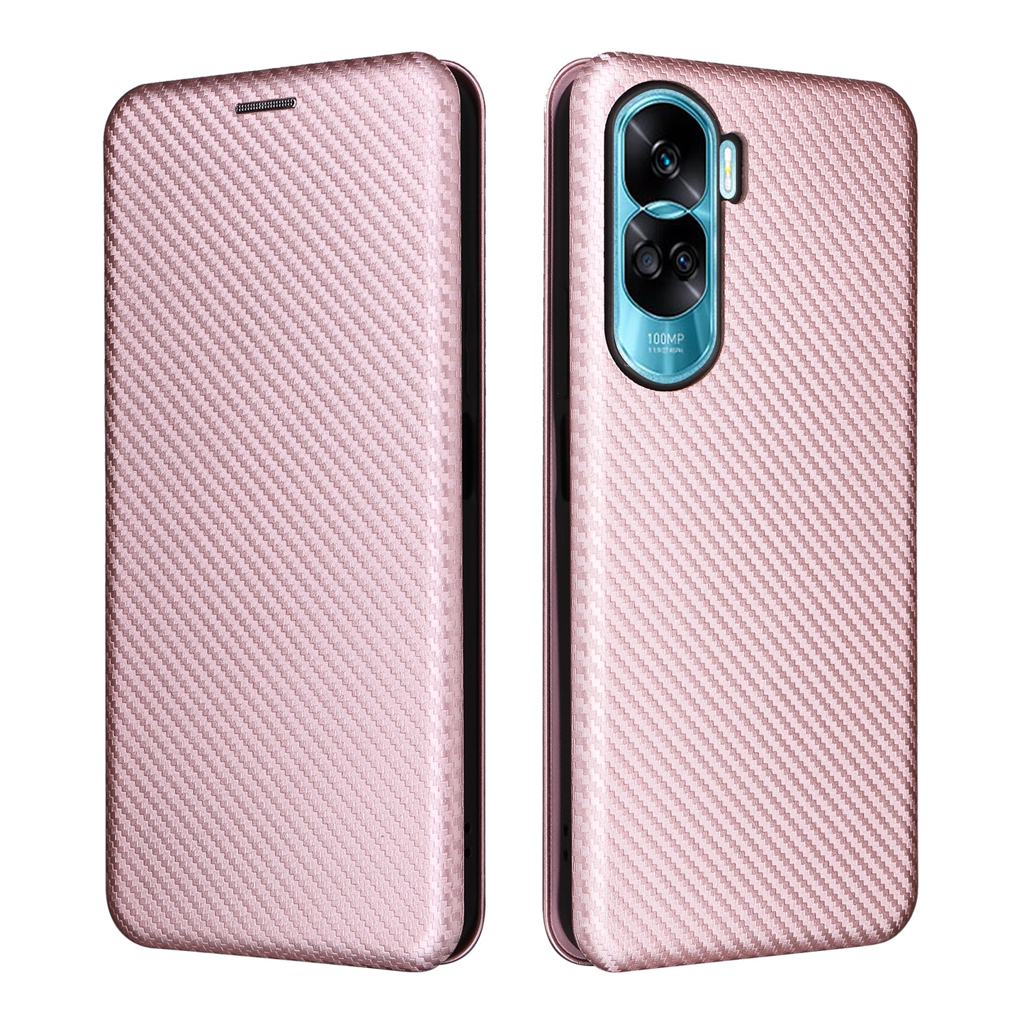 For Honor 90 Lite 5G / X50i 5G Carbon Fiber Texture Card Holder Case Leather Stand Phone Cover