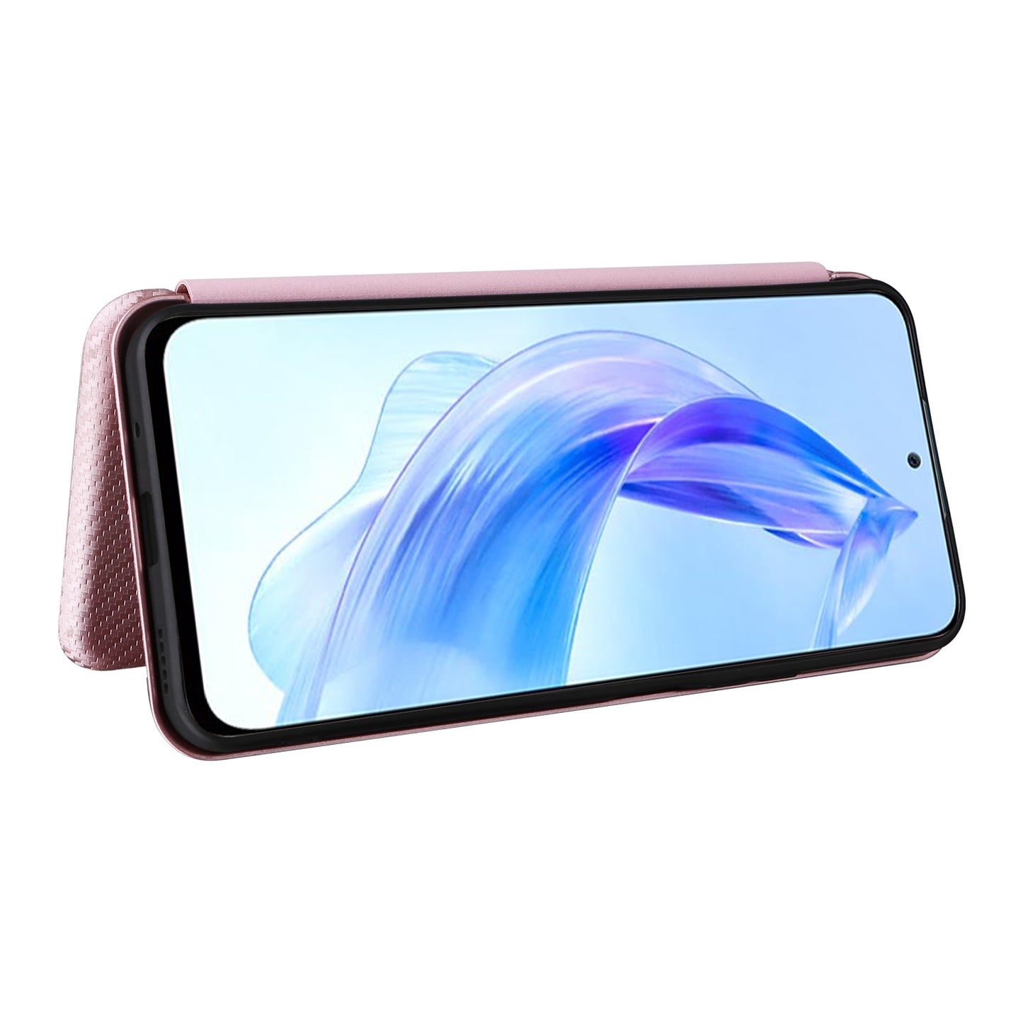For Honor 90 Lite 5G / X50i 5G Carbon Fiber Texture Card Holder Case Leather Stand Phone Cover