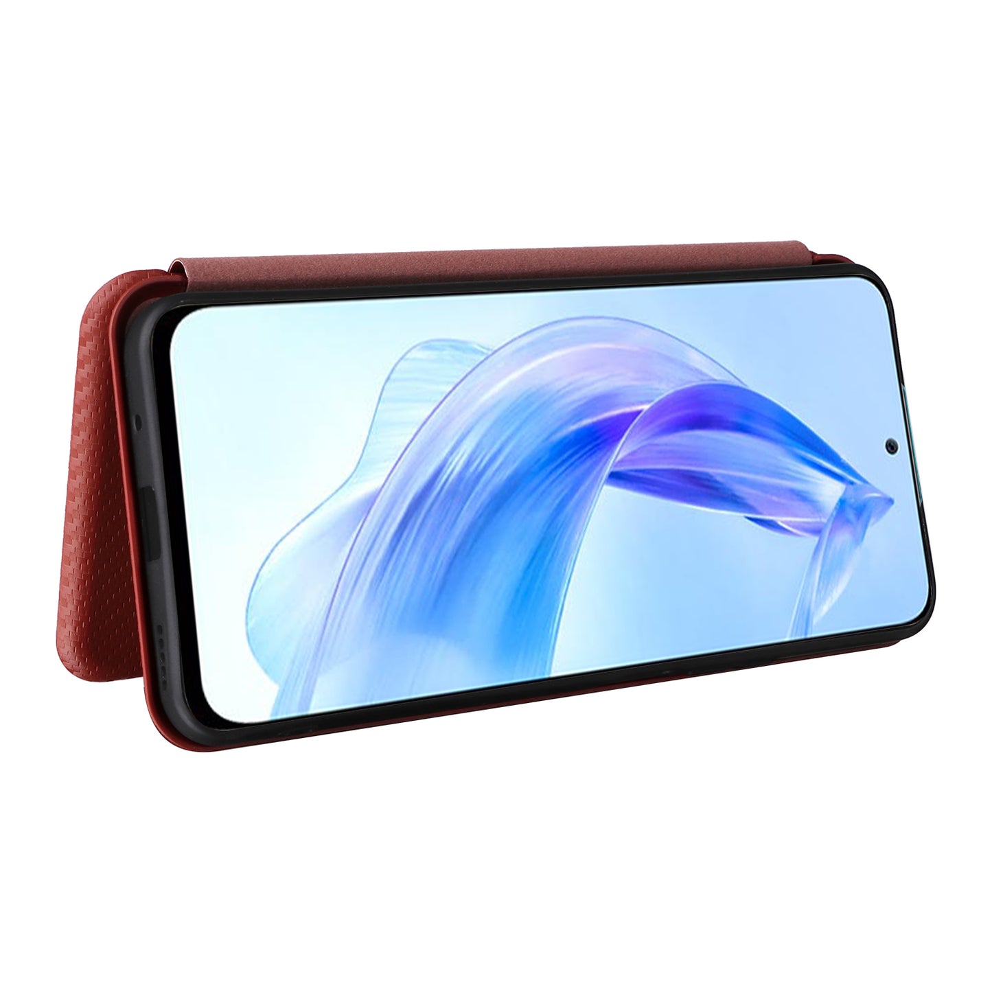 For Honor 90 Lite 5G / X50i 5G Carbon Fiber Texture Card Holder Case Leather Stand Phone Cover