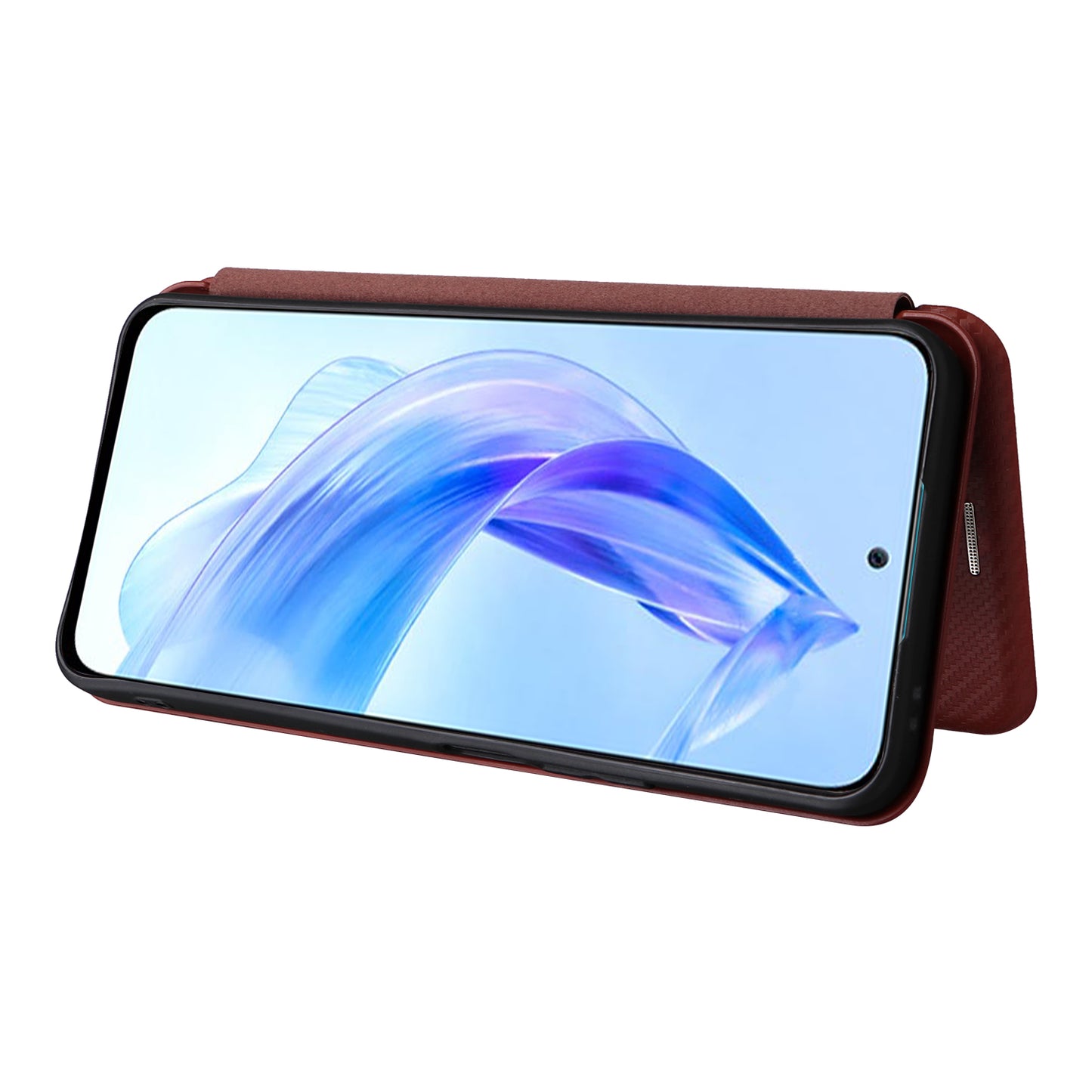 For Honor 90 Lite 5G / X50i 5G Carbon Fiber Texture Card Holder Case Leather Stand Phone Cover