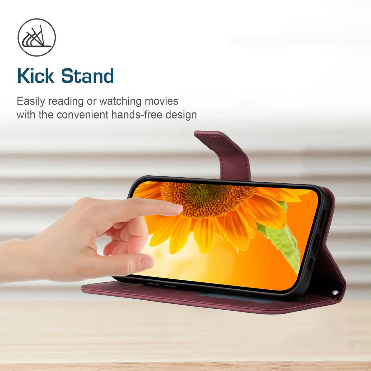HT04 For Xiaomi Redmi 12 5G / Poco M6 Pro 5G Leather Wallet Phone Case Sunflower Imprint Stand Cover with Shoulder Strap