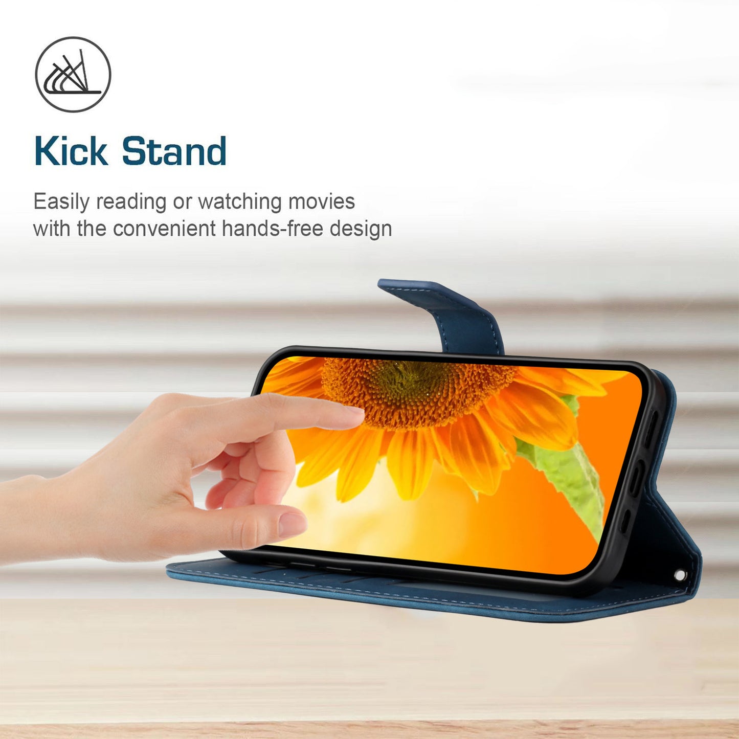 HT04 For Xiaomi Redmi 12 5G / Poco M6 Pro 5G Leather Wallet Phone Case Sunflower Imprint Stand Cover with Shoulder Strap