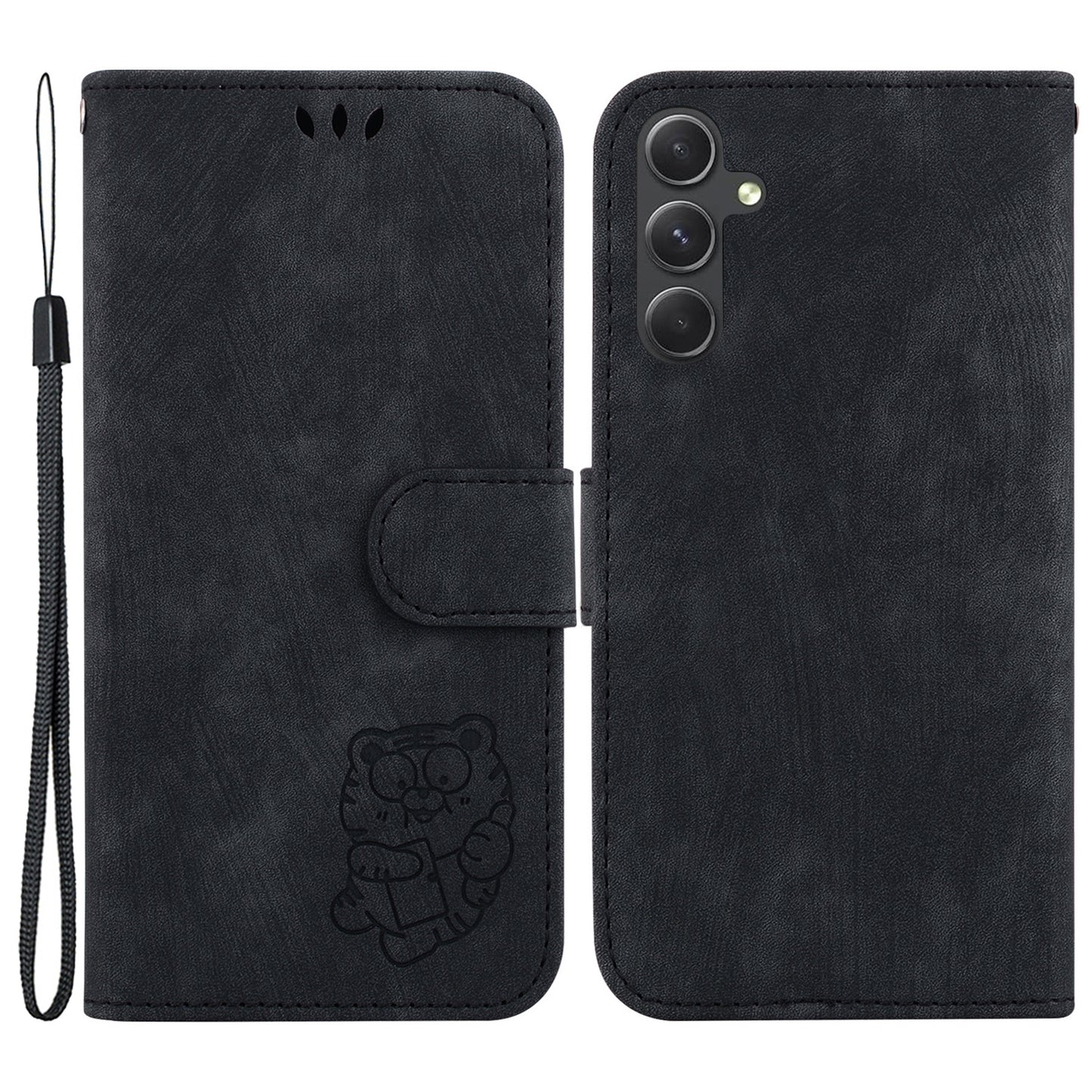 For Samsung Galaxy A54 5G Cute Tiger Imprint Anti-drop Cover Leather Wallet Stand Phone Case