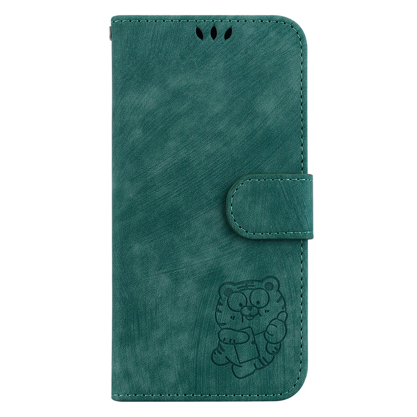 For Samsung Galaxy S23 Ultra Anti-drop Shell Cute Tiger Imprint Leather Wallet Stand Phone Case