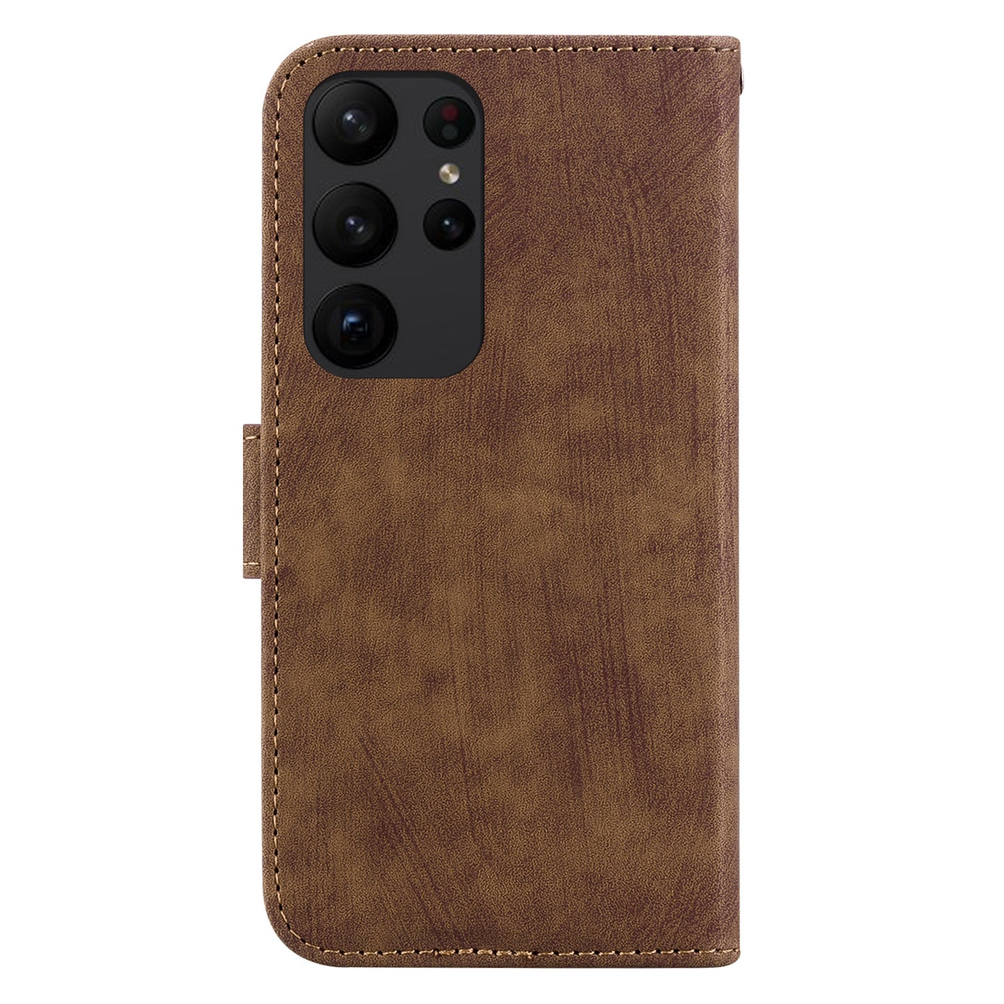For Samsung Galaxy S23 Ultra Anti-drop Shell Cute Tiger Imprint Leather Wallet Stand Phone Case