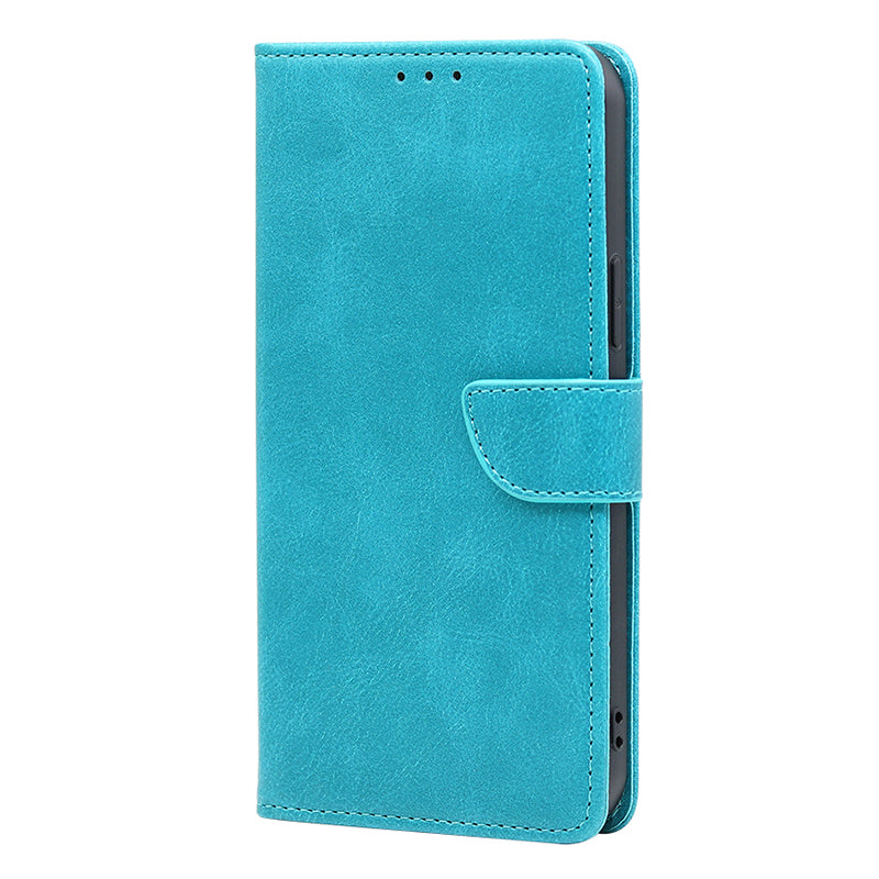 For iPhone 15 Pro Max PU Leather Stand Wallet Case Calf Texture Magnetic Clasp Phone Cover