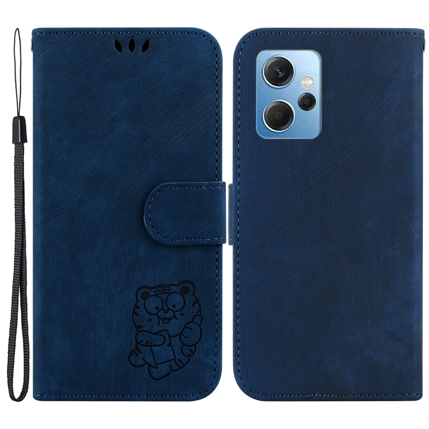 For Xiaomi Redmi Note 12 4G Wallet Phone Case Lovely Tiger Imprint Magnetic Clasp Leather Cover
