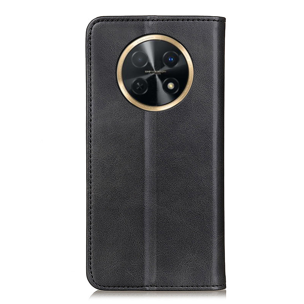 For Huawei nova Y91 4G / Enjoy 60X Cowhide Texture Split Leather Wallet Phone Case Stand Protective Phone Cover