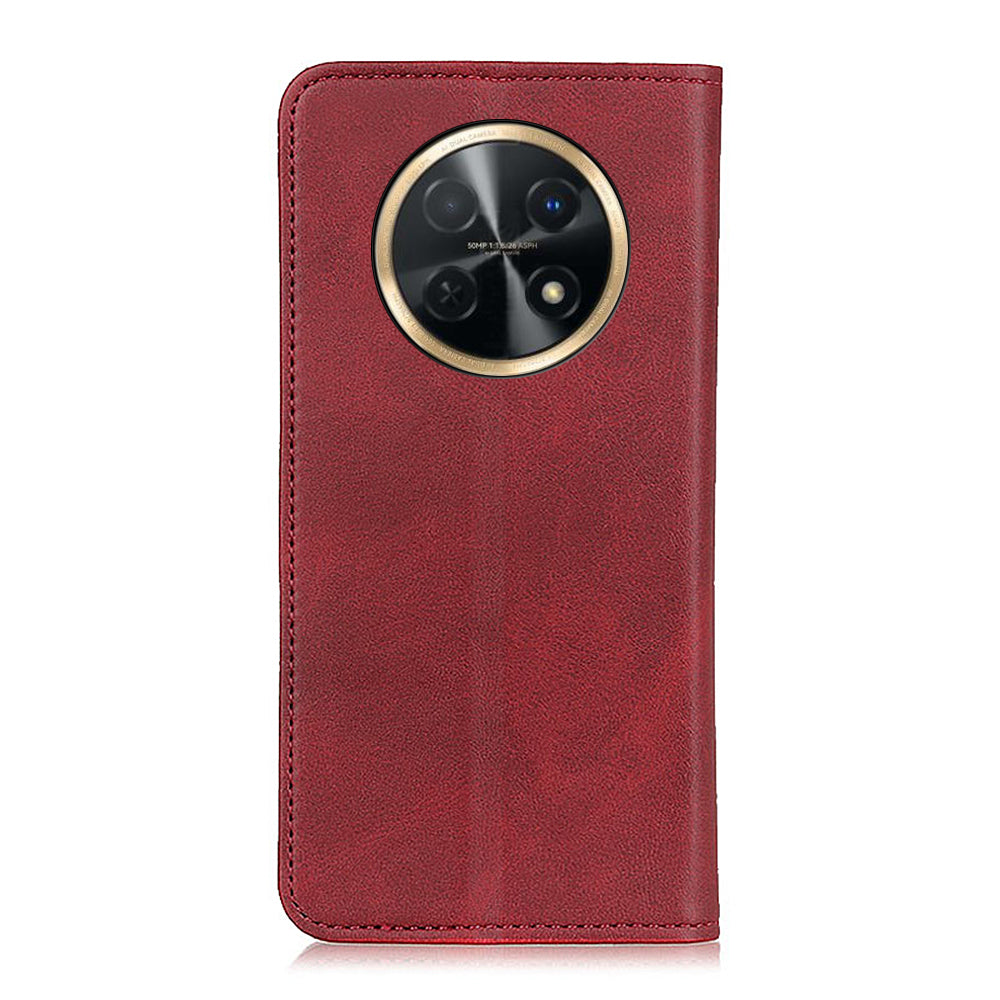 For Huawei nova Y91 4G / Enjoy 60X Cowhide Texture Split Leather Wallet Phone Case Stand Protective Phone Cover