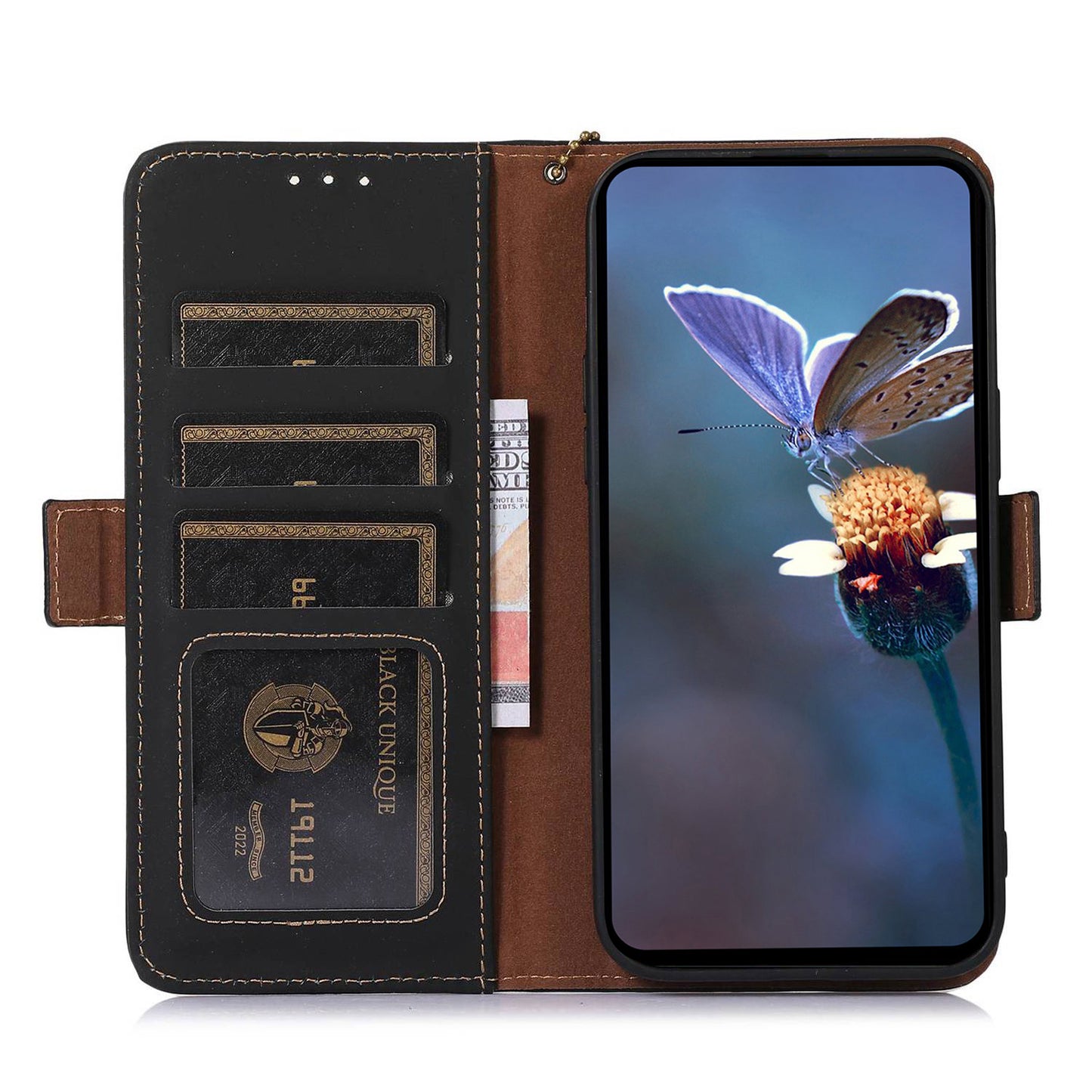 For Huawei nova Y91 4G / Enjoy 60X RFID Blocking Wallet Phone Case Stand Silky Feeling Genuine Cow Leather Cover
