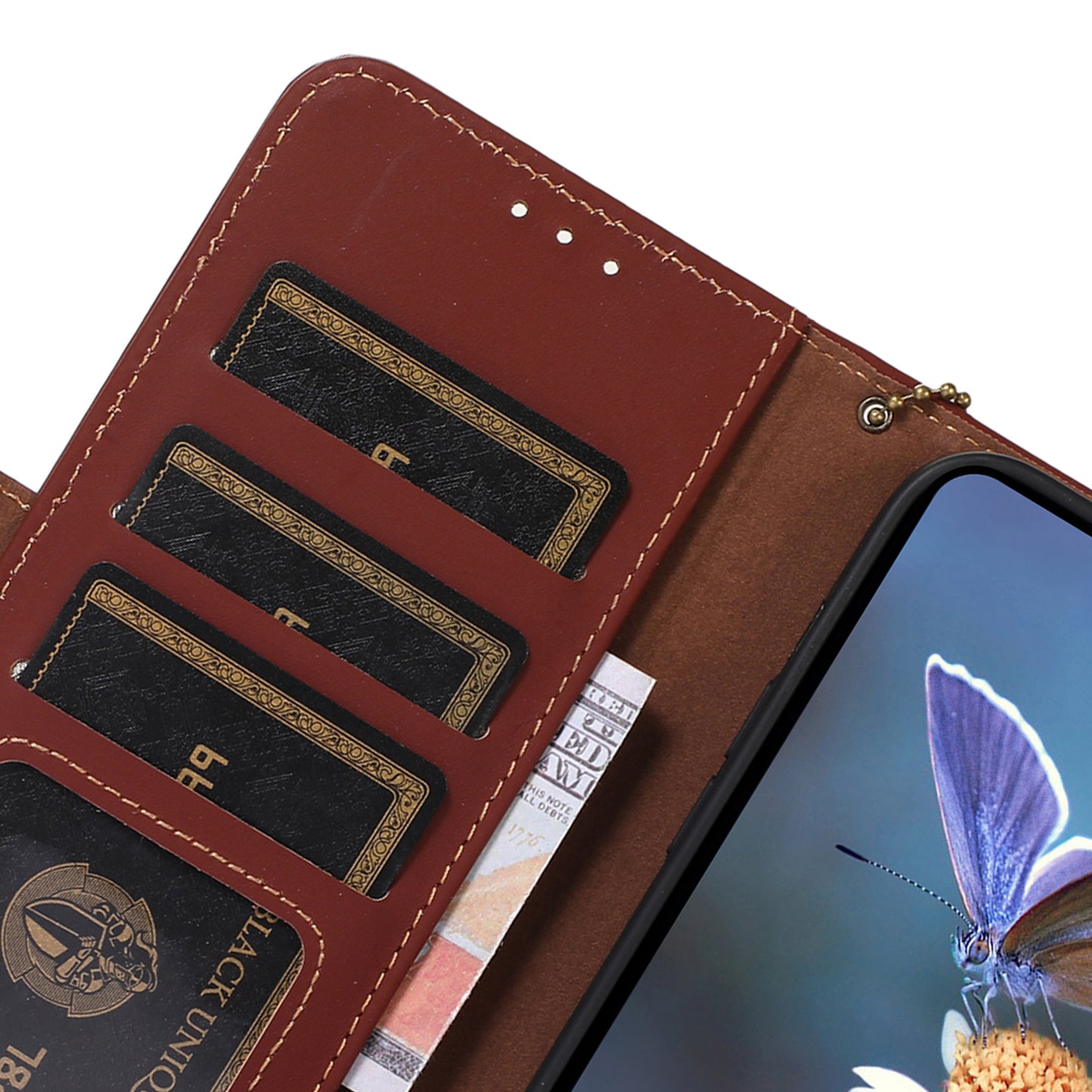 For Huawei nova Y91 4G / Enjoy 60X RFID Blocking Wallet Phone Case Stand Silky Feeling Genuine Cow Leather Cover