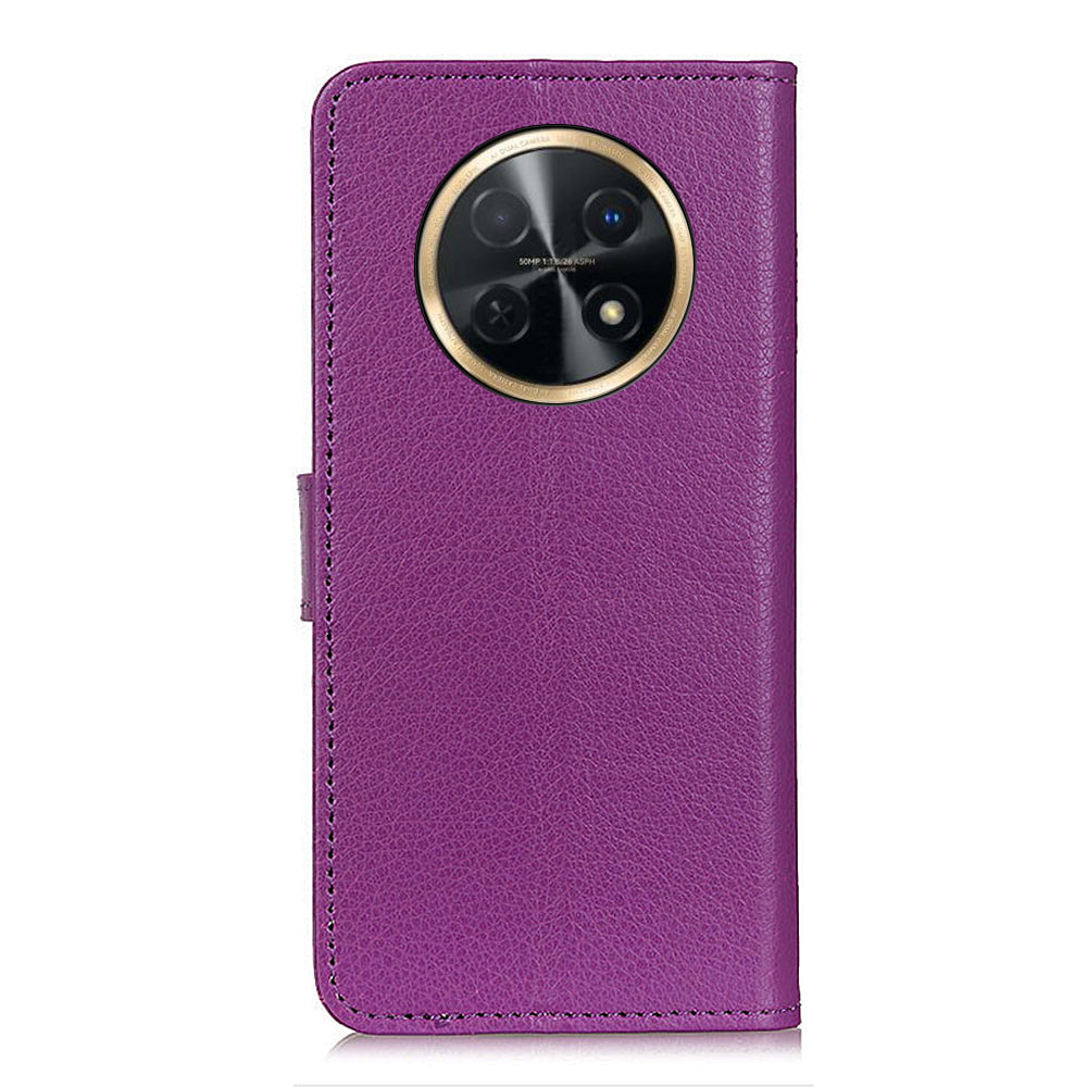 For Huawei nova Y91 4G / Enjoy 60X PU Leather Case Anti-scratch Stand Phone Cover Litchi Texture Wallet