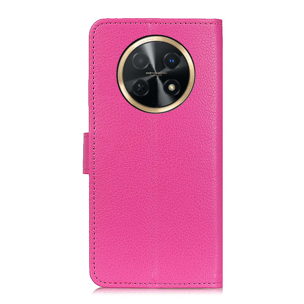 For Huawei nova Y91 4G / Enjoy 60X PU Leather Case Anti-scratch Stand Phone Cover Litchi Texture Wallet