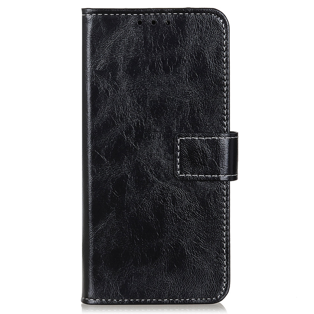 For Honor 90 Shockproof Case Crazy Horse Texture PU Leather Shell Stand Wallet Retro Phone Cover