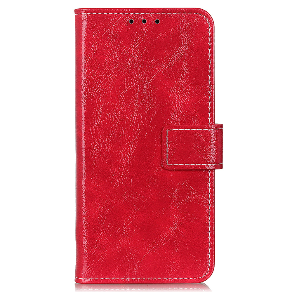 For Honor 90 Shockproof Case Crazy Horse Texture PU Leather Shell Stand Wallet Retro Phone Cover