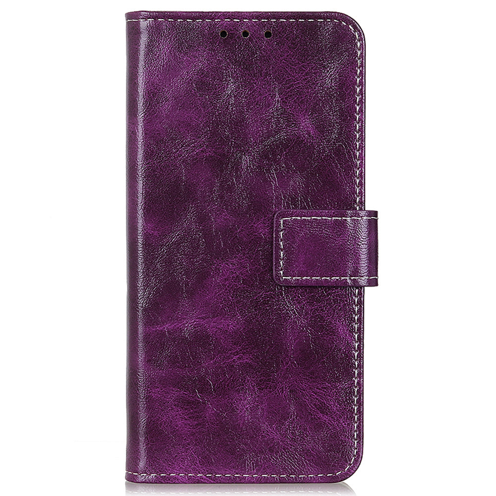For Honor 90 Shockproof Case Crazy Horse Texture PU Leather Shell Stand Wallet Retro Phone Cover