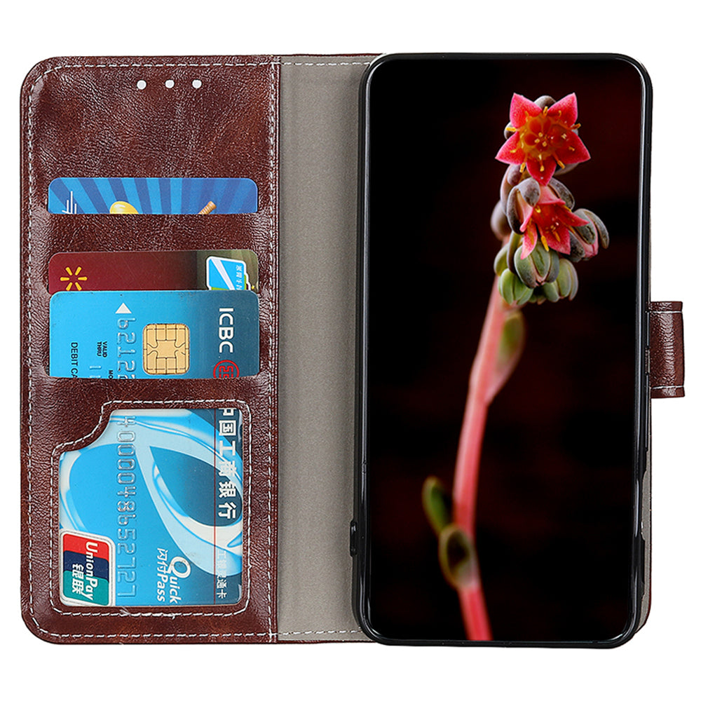 For Honor 90 Shockproof Case Crazy Horse Texture PU Leather Shell Stand Wallet Retro Phone Cover