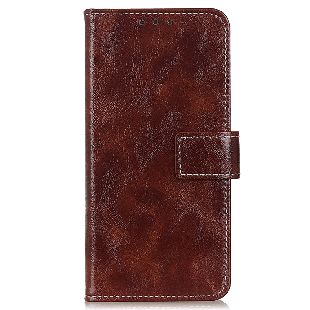 For Honor 90 Shockproof Case Crazy Horse Texture PU Leather Shell Stand Wallet Retro Phone Cover