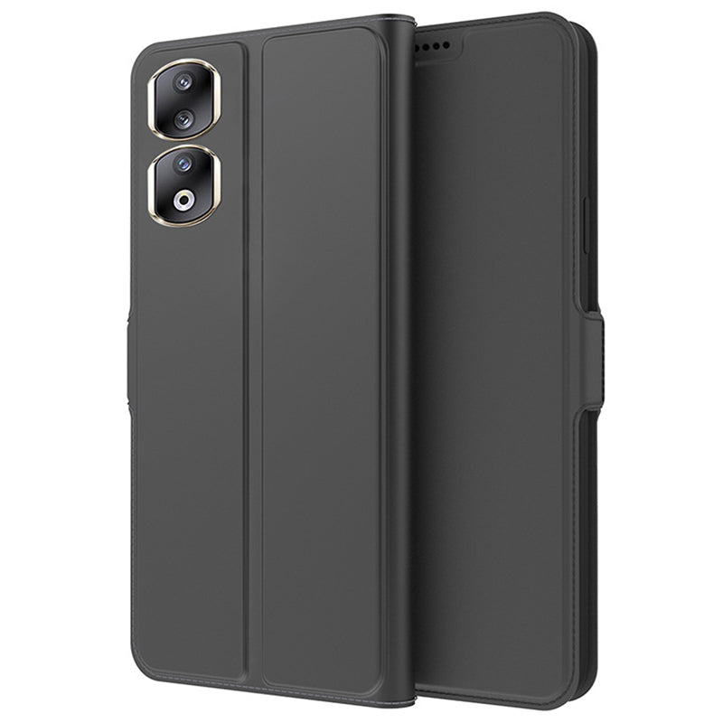 For Honor 90 Pro PU Leather Stand Cover Card Holder Shock-absorbing Phone Case