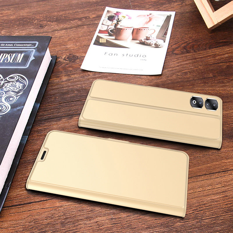 For Honor 90 Pro PU Leather Stand Cover Card Holder Shock-absorbing Phone Case