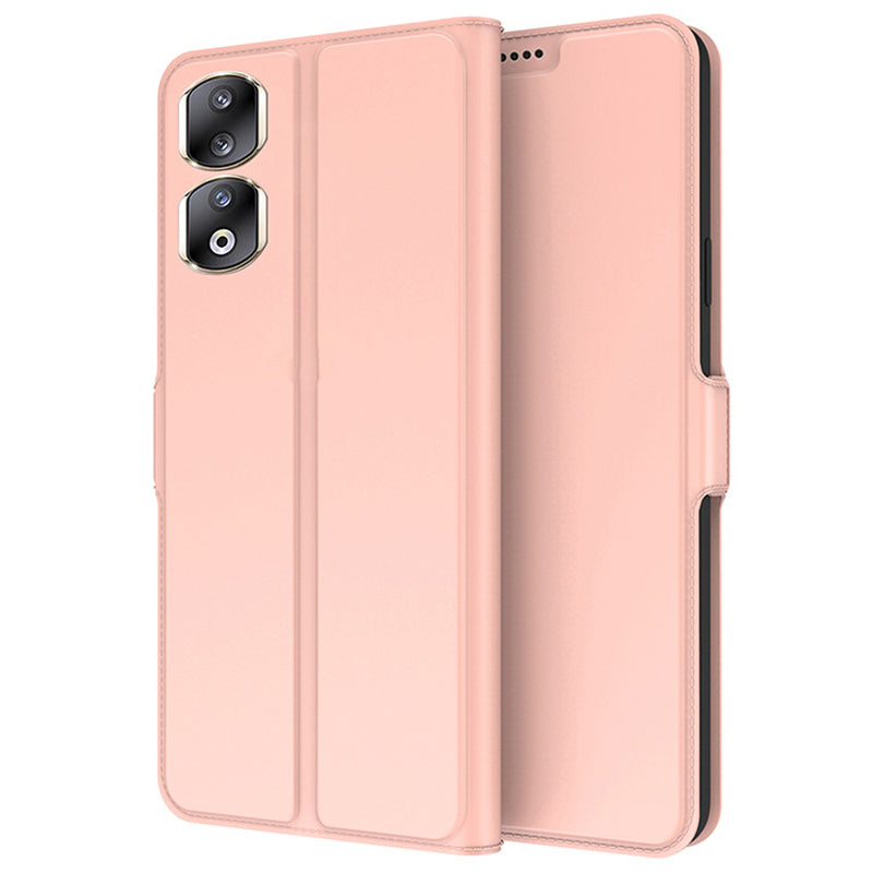 For Honor 90 Pro PU Leather Stand Cover Card Holder Shock-absorbing Phone Case