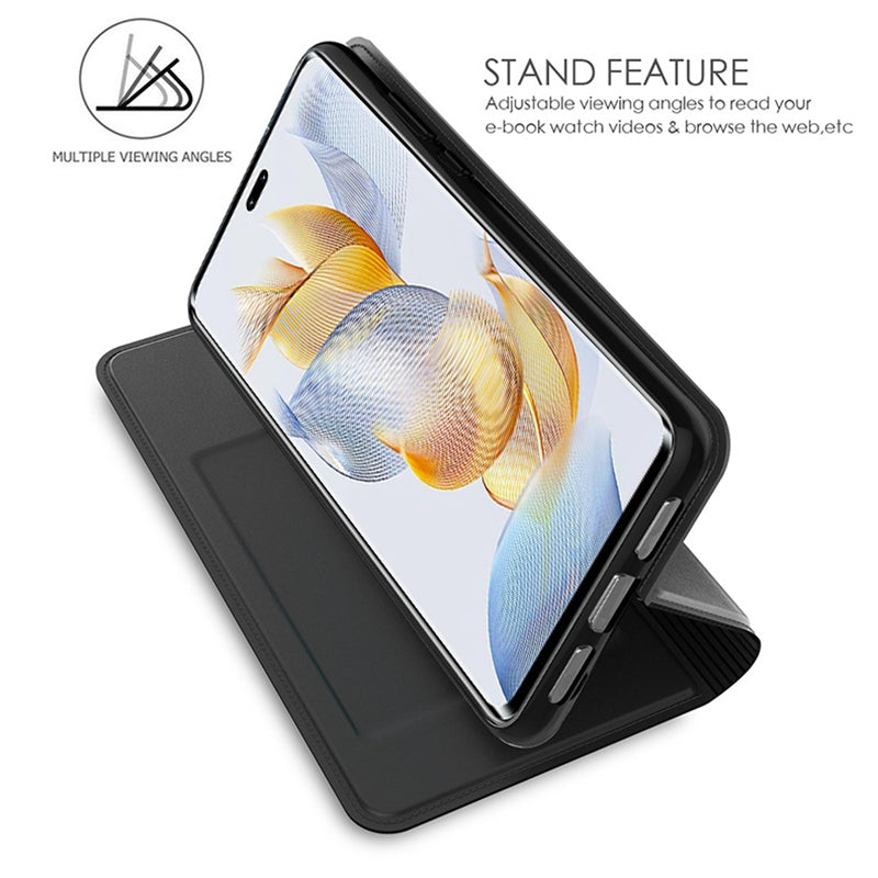 For Honor 90 Pro Card Slot Phone Cover Fall Protection PU Leather Stand Phone Case