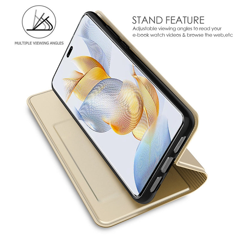 For Honor 90 Pro Card Slot Phone Cover Fall Protection PU Leather Stand Phone Case