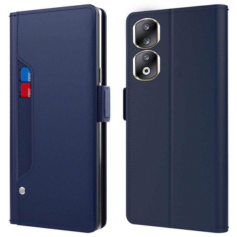 For Honor 90 Pro Viewing Stand Leather Cover Phone Case with Card Slot and Mirror