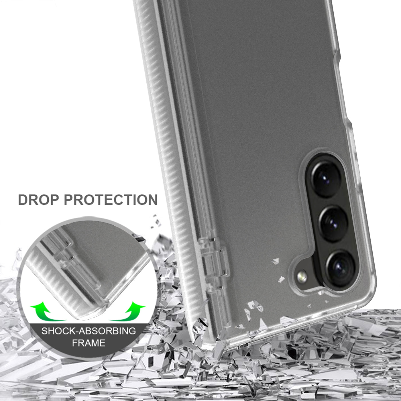 For Samsung Galaxy Z Fold5 5G Case Hinge Protection Matte Phone Cover with PET Film