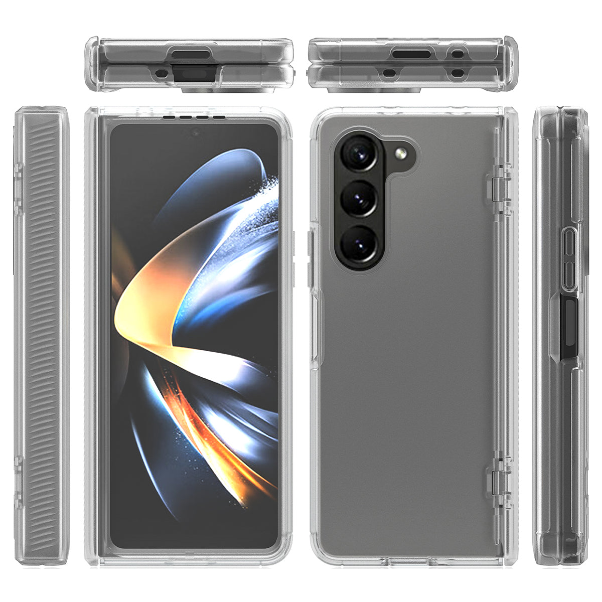 For Samsung Galaxy Z Fold5 5G Case Hinge Protection Matte Phone Cover with PET Film