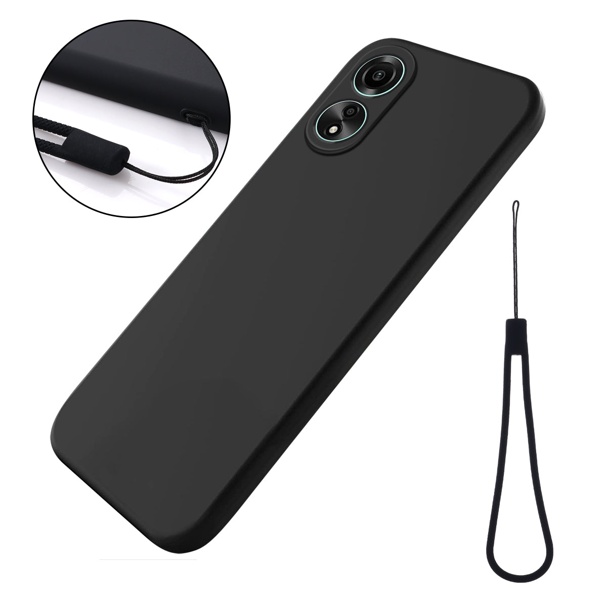 Flexible Phone Case for Oppo A58 4G , Liquid Silicone+Soft Lining Smartphone Cover