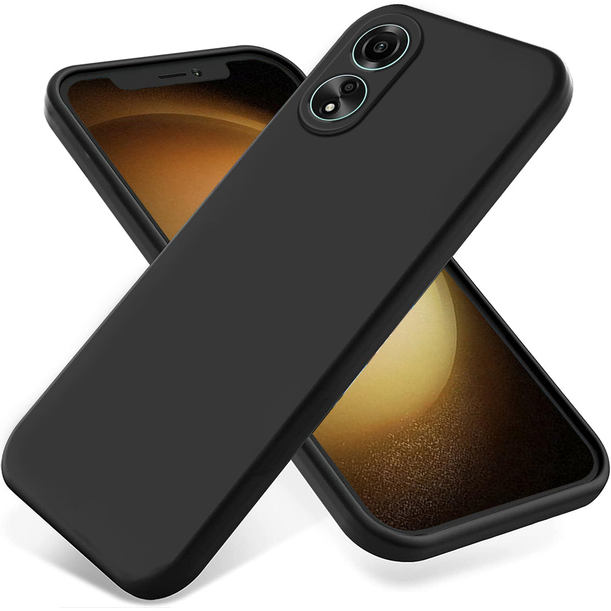 Flexible Phone Case for Oppo A58 4G , Liquid Silicone+Soft Lining Smartphone Cover