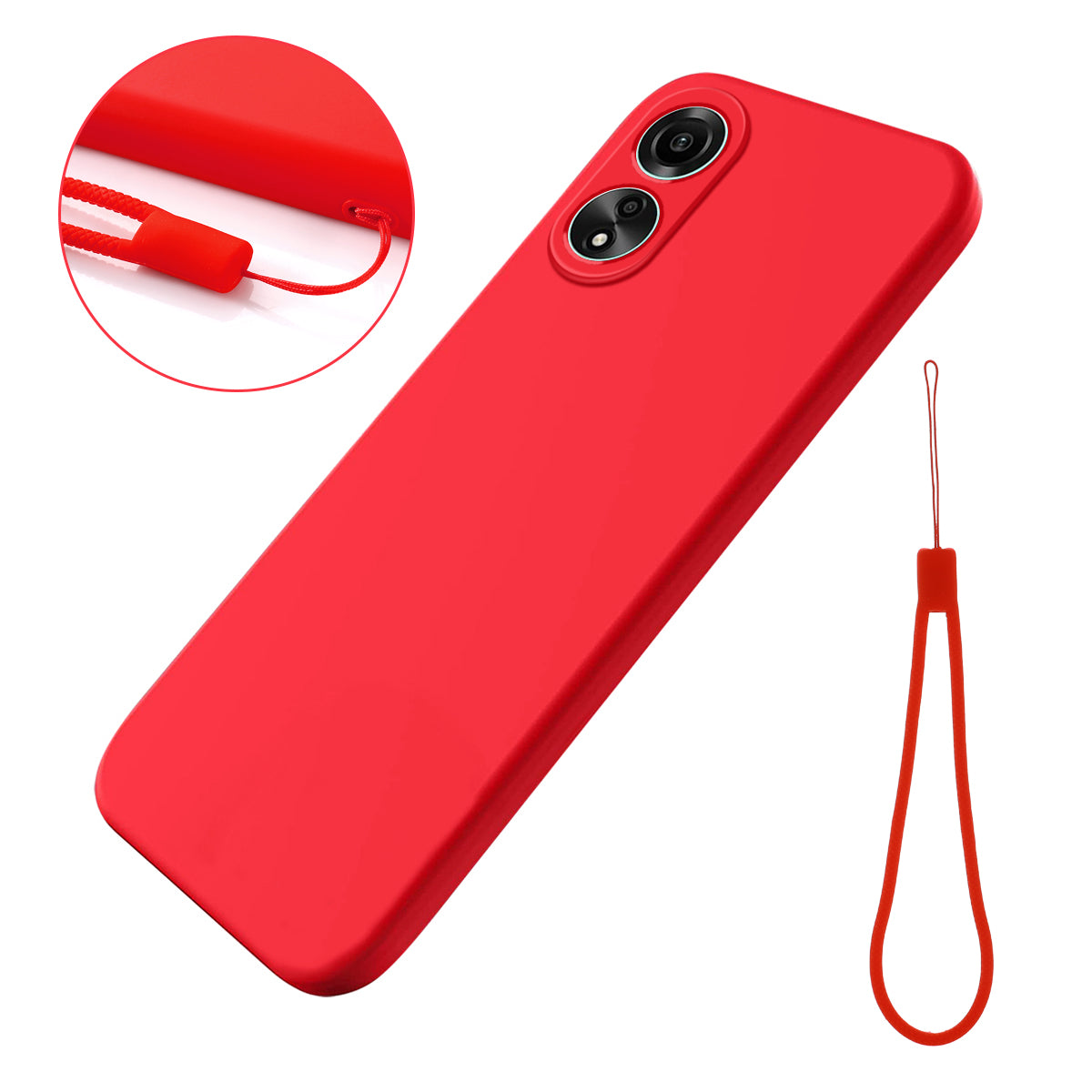 Flexible Phone Case for Oppo A58 4G , Liquid Silicone+Soft Lining Smartphone Cover