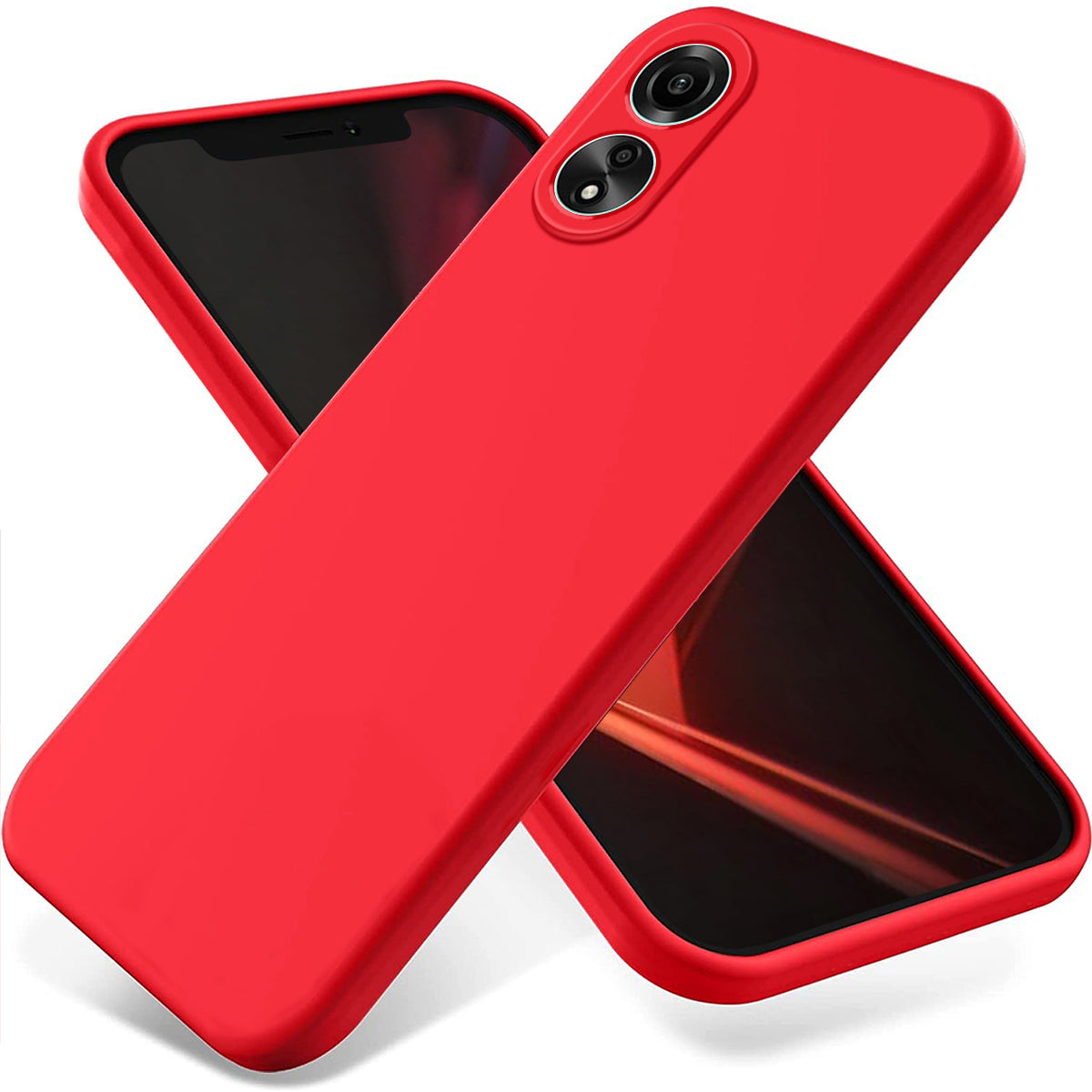 Flexible Phone Case for Oppo A58 4G , Liquid Silicone+Soft Lining Smartphone Cover