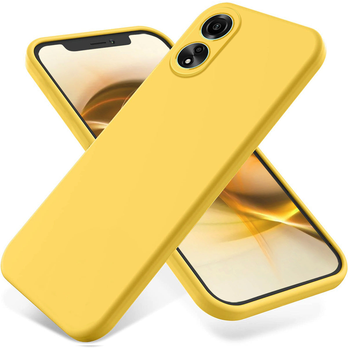 Flexible Phone Case for Oppo A58 4G , Liquid Silicone+Soft Lining Smartphone Cover