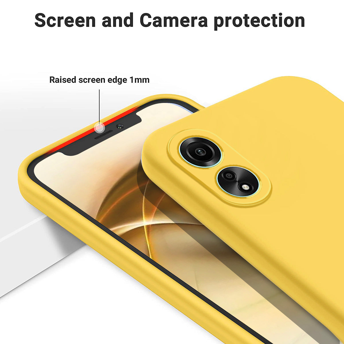Flexible Phone Case for Oppo A58 4G , Liquid Silicone+Soft Lining Smartphone Cover