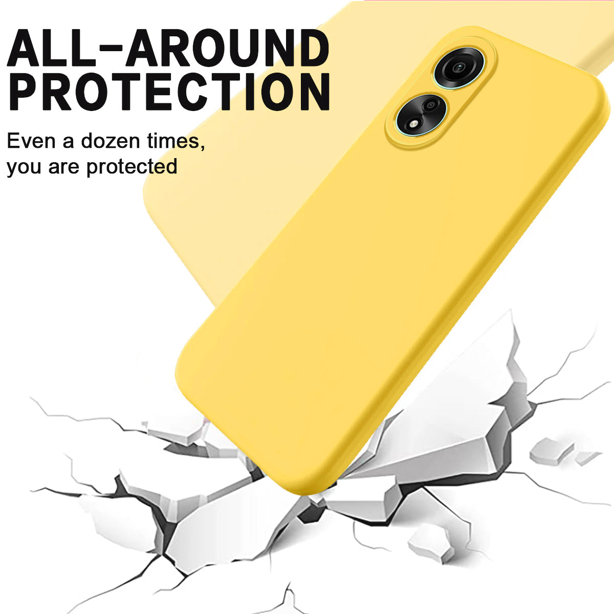 Flexible Phone Case for Oppo A58 4G , Liquid Silicone+Soft Lining Smartphone Cover