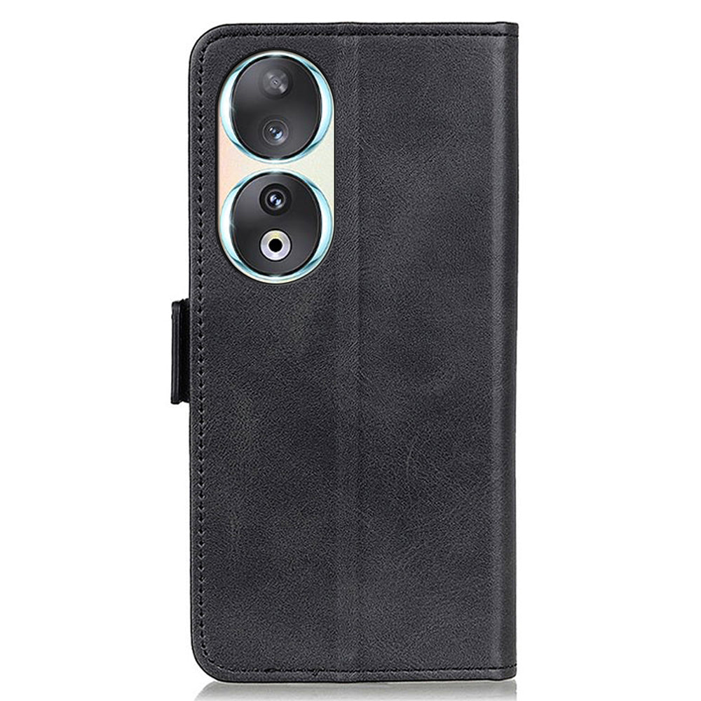 For Honor 90 Cowhide Texture Wallet Phone Case PU Leather Cover with Stand