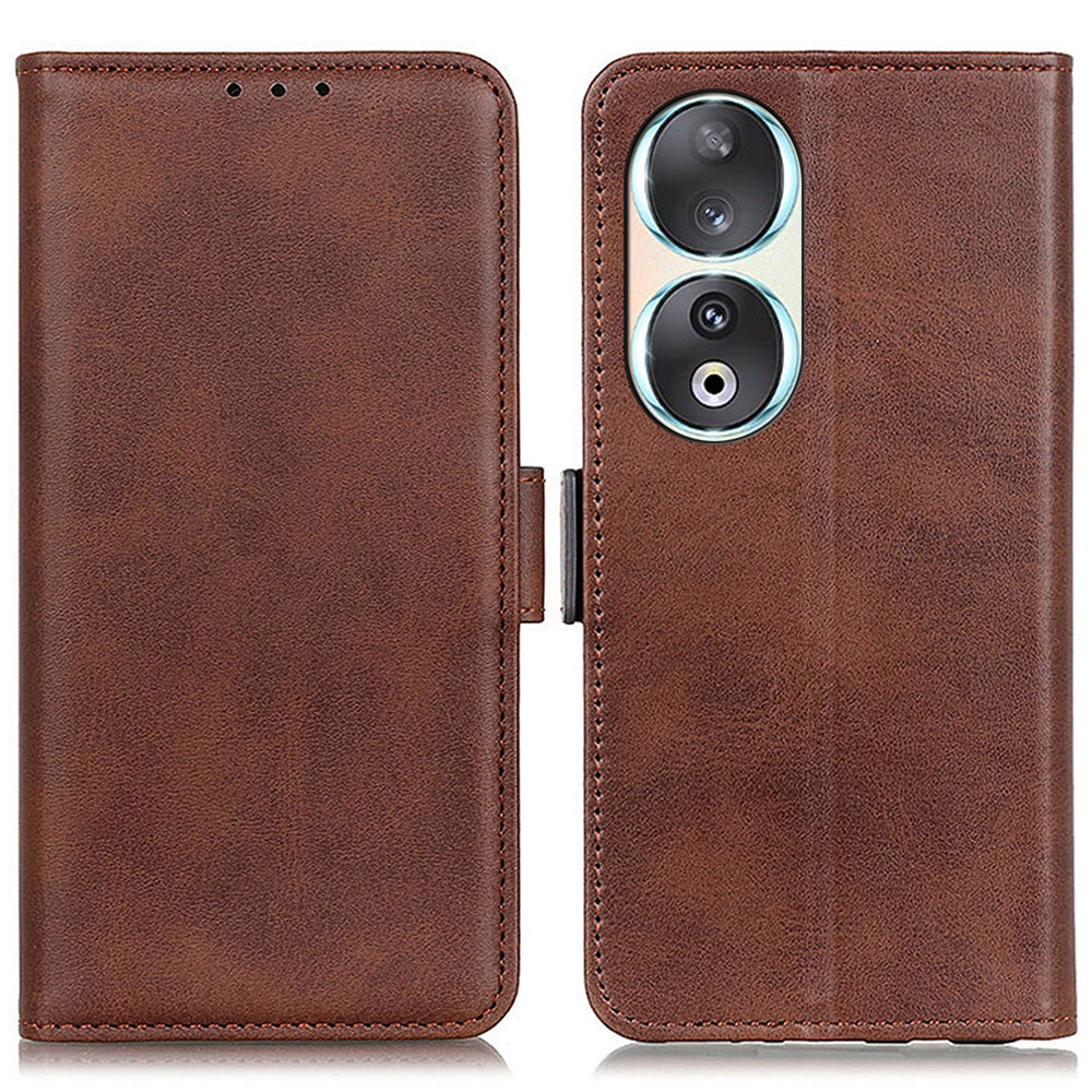 For Honor 90 Cowhide Texture Wallet Phone Case PU Leather Cover with Stand