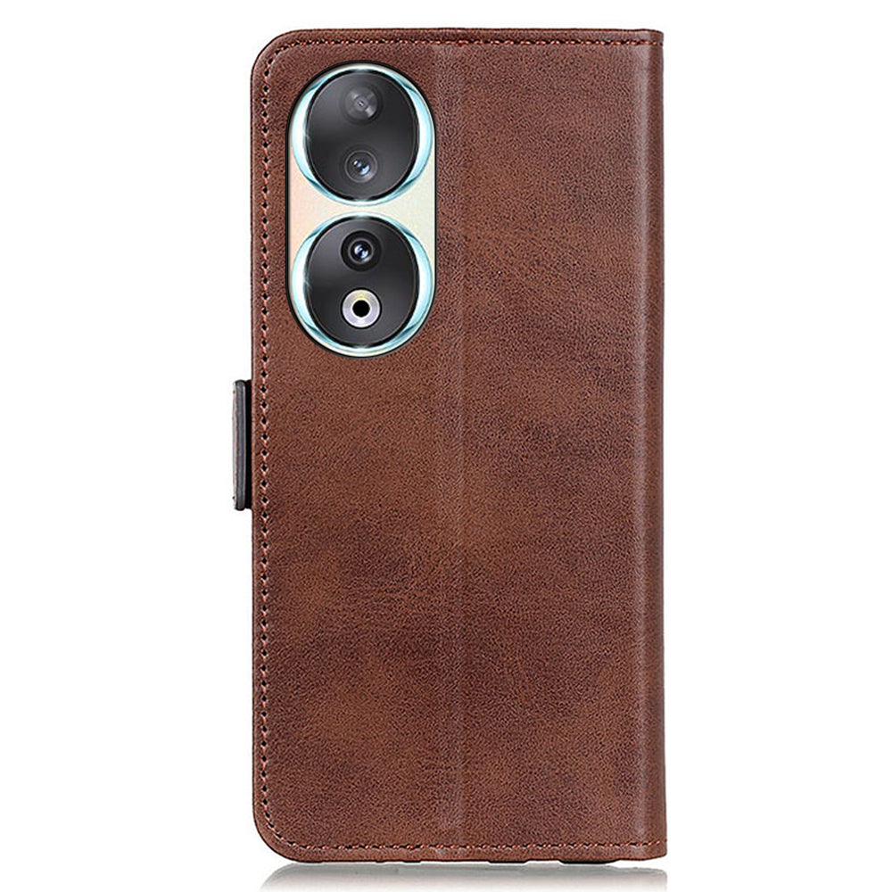 For Honor 90 Cowhide Texture Wallet Phone Case PU Leather Cover with Stand