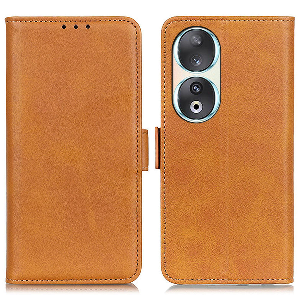 For Honor 90 Cowhide Texture Wallet Phone Case PU Leather Cover with Stand