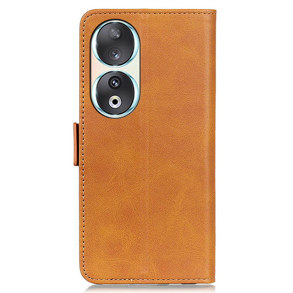 For Honor 90 Cowhide Texture Wallet Phone Case PU Leather Cover with Stand